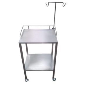 MESA PASTEUR CON PORTA SUERO ACERO INOXIDABLE