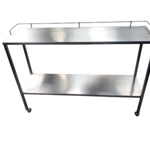 MESA AUXILIAR CON ENTREPAÑO ACERO INOXIDABLE