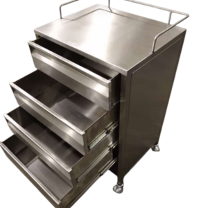 MESA PASTEUR CON 4 CAJONES ACERO INOXIDABLE