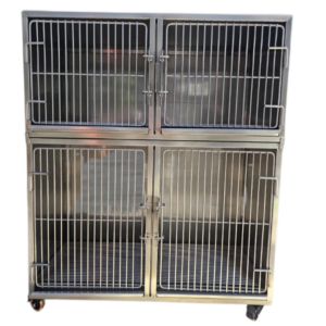 JAULA CANINA DE 4 MODULOS ACERO INOXIDABLE