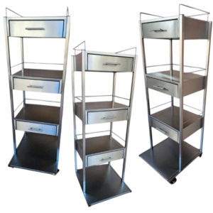 MUEBLE PARA MONITOR ACERO INOXIDABLE