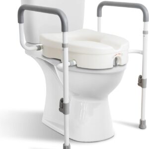 ASIENTO DE INODORO ELEVADO CON MANIJAS